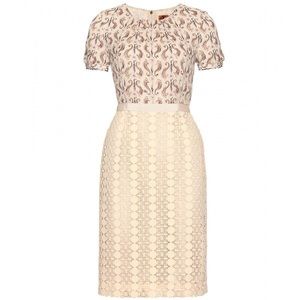 Tory Burch Adelaide Seahorse Silk Crochet Dress